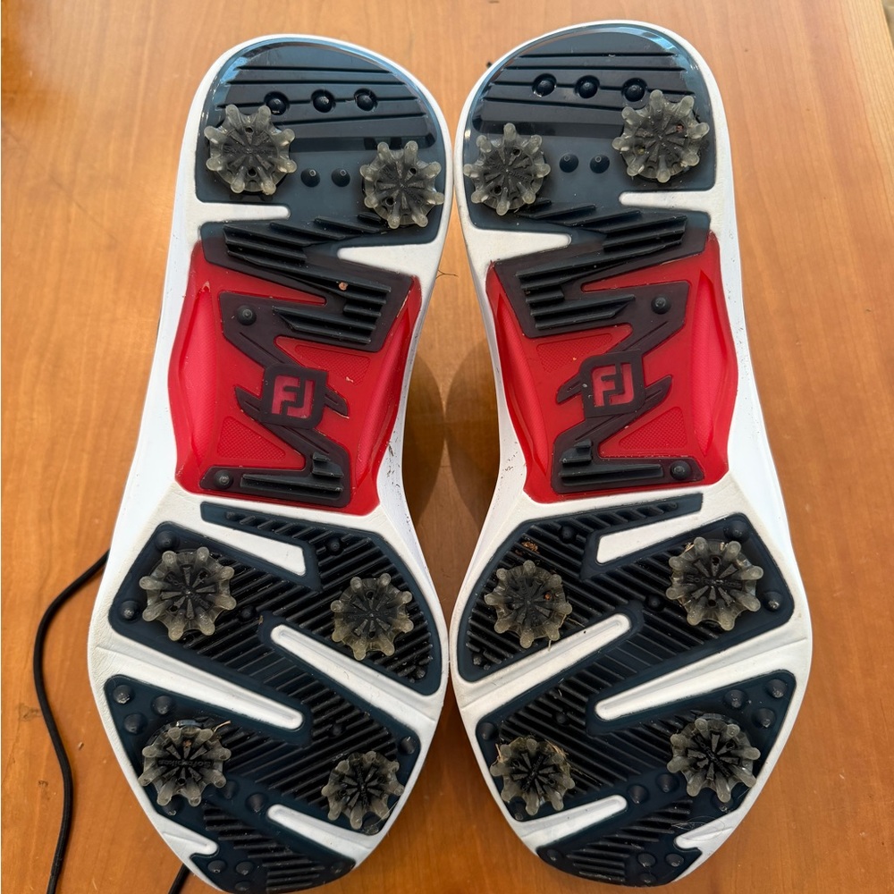 Men's Footjoy Black and Red Golf Shoes - Picture 2 of 3